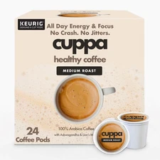 Cuppa Healthy Mushroom Coffee Single Serve Pods (K-Cups) with Lion's Mane & Ashw