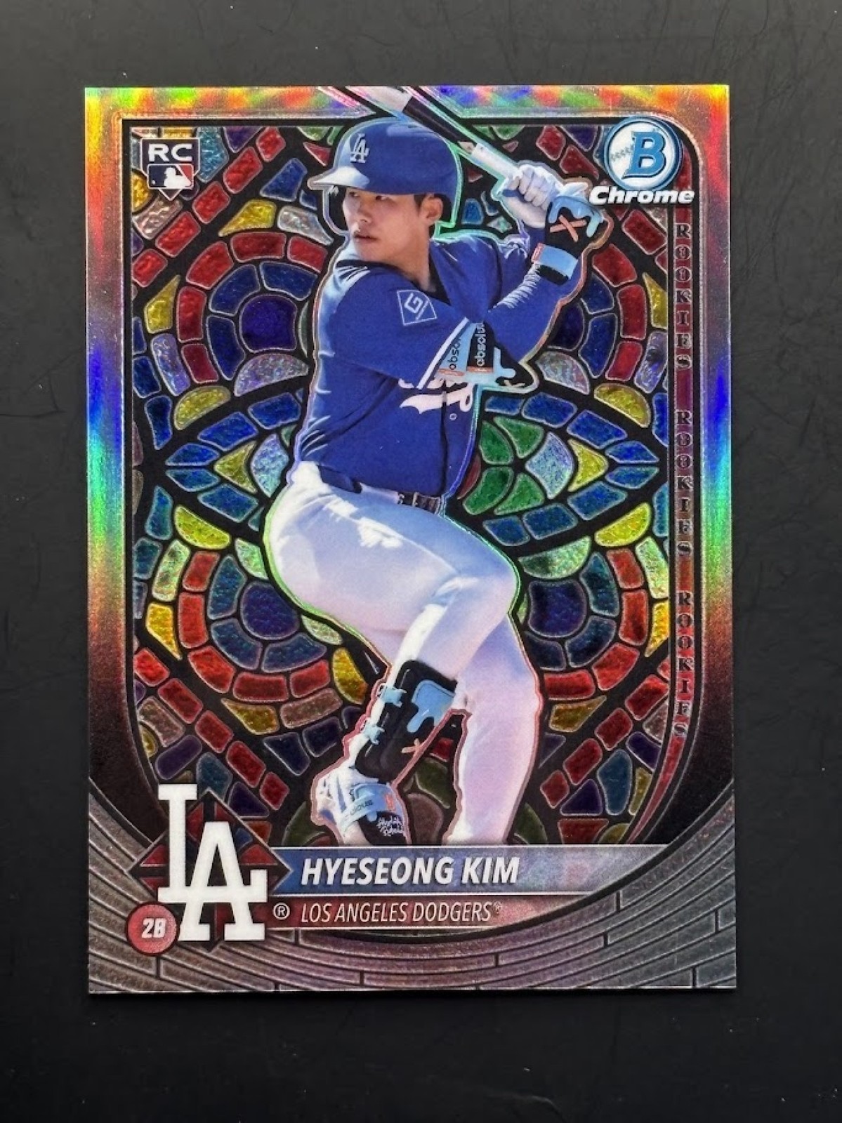 2025 Bowman Chrome Hyeseong Kim Etched In Glass Variation #2 RC Dodgers Rookie