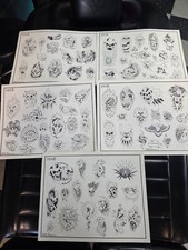 Vintage Tattoo Flash Lot of 10 sheets ...14 x 11'' in. ...Spaulding Rogers