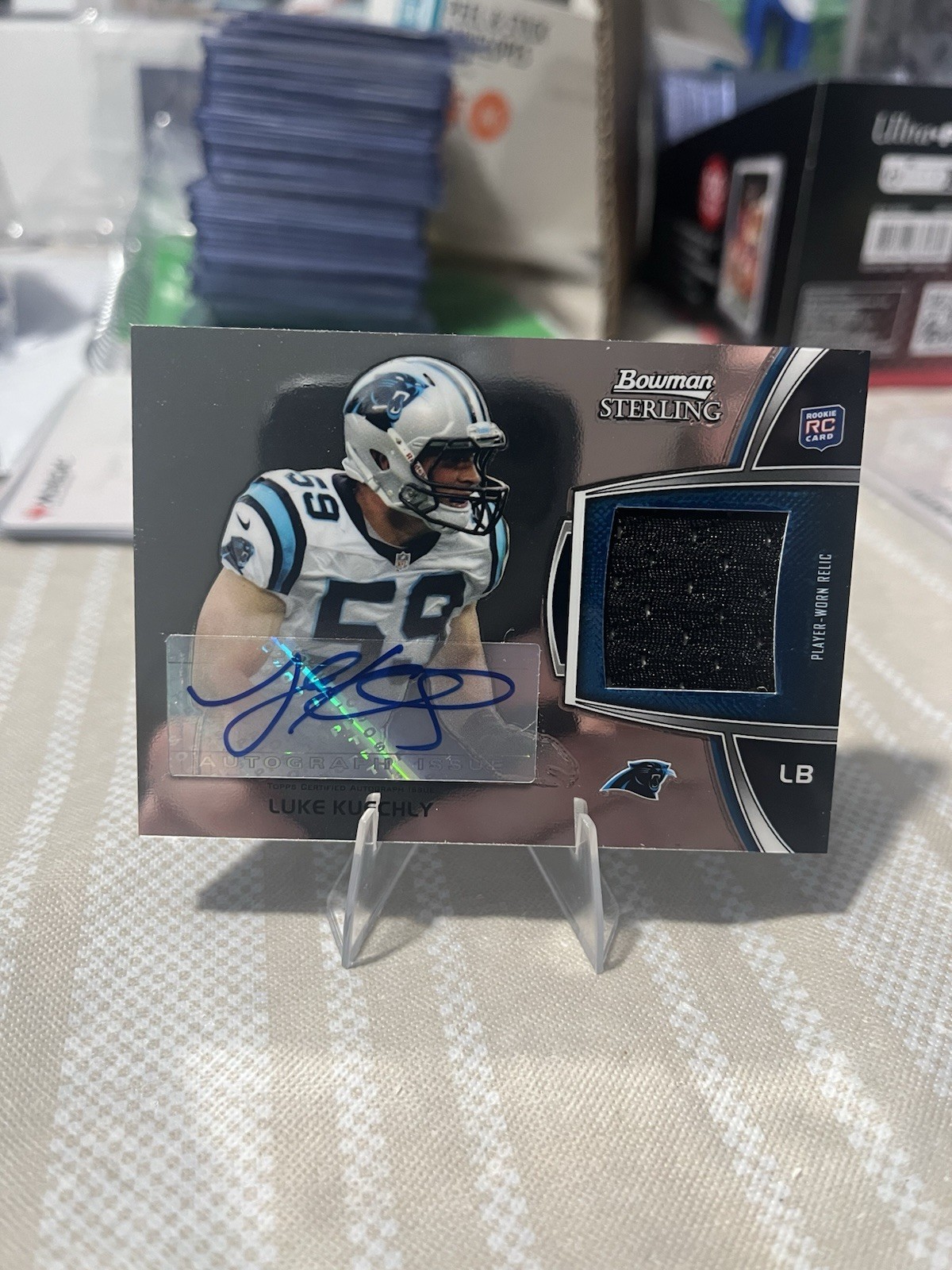 Luke Kuechly Bowman Sterling Autograph Rookie Relic #LK Base