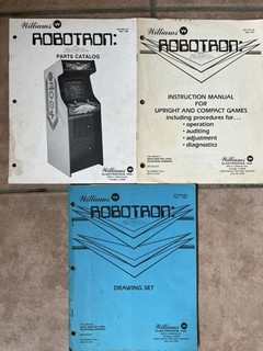 Williams Robotron 2084 Parts Catalog, Instruction Manual And Drawing Set 1982