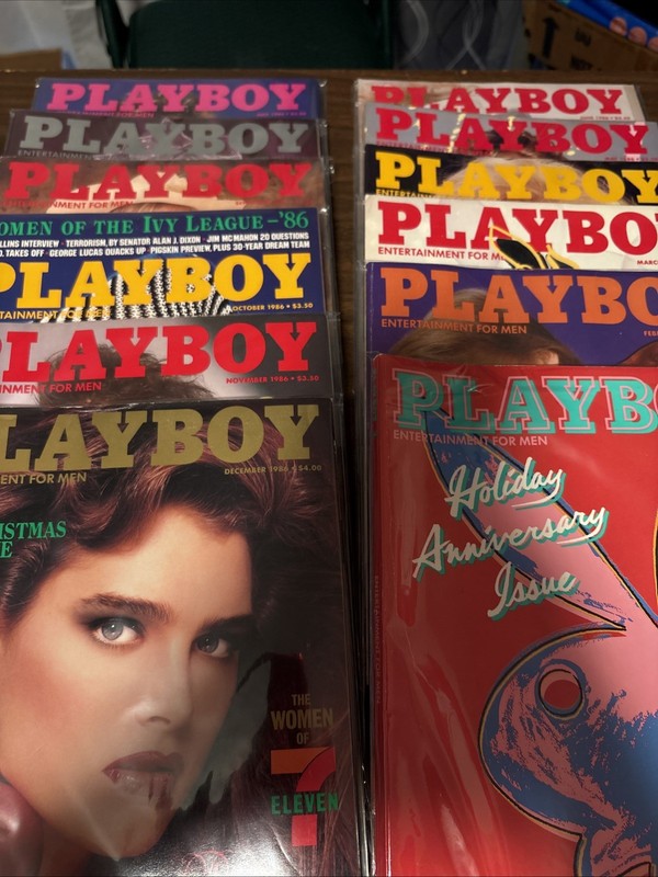 Playboy Magazine 1986 Full Year Set 12 Issues Complete Lot FREE GIFT INCLUDED