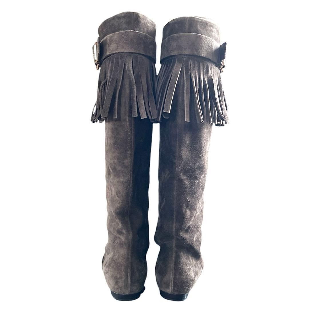 Louis Vuitton Long Boots Shoes EU 36 US 6 Suede Brown Authentic thumbnail 6