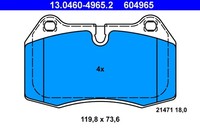 ATE 13.0460-4965.2 Bremsbelagsatz, Scheibenbremse FüR BMW