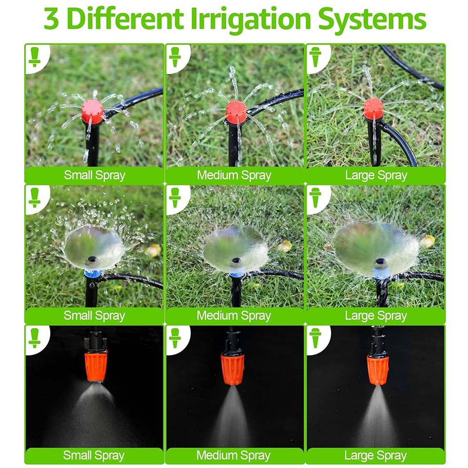 190.2FT Drip Irrigation System Kits Automatic Garden Watering Sprinkler ...