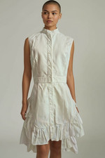 Alexander Mcqueen asymmetric cotton white dress size 42