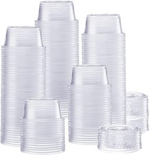  2 Oz. - 200 Count Clear Disposable Plastic Portion Cups with Lids - Souffl  Cup