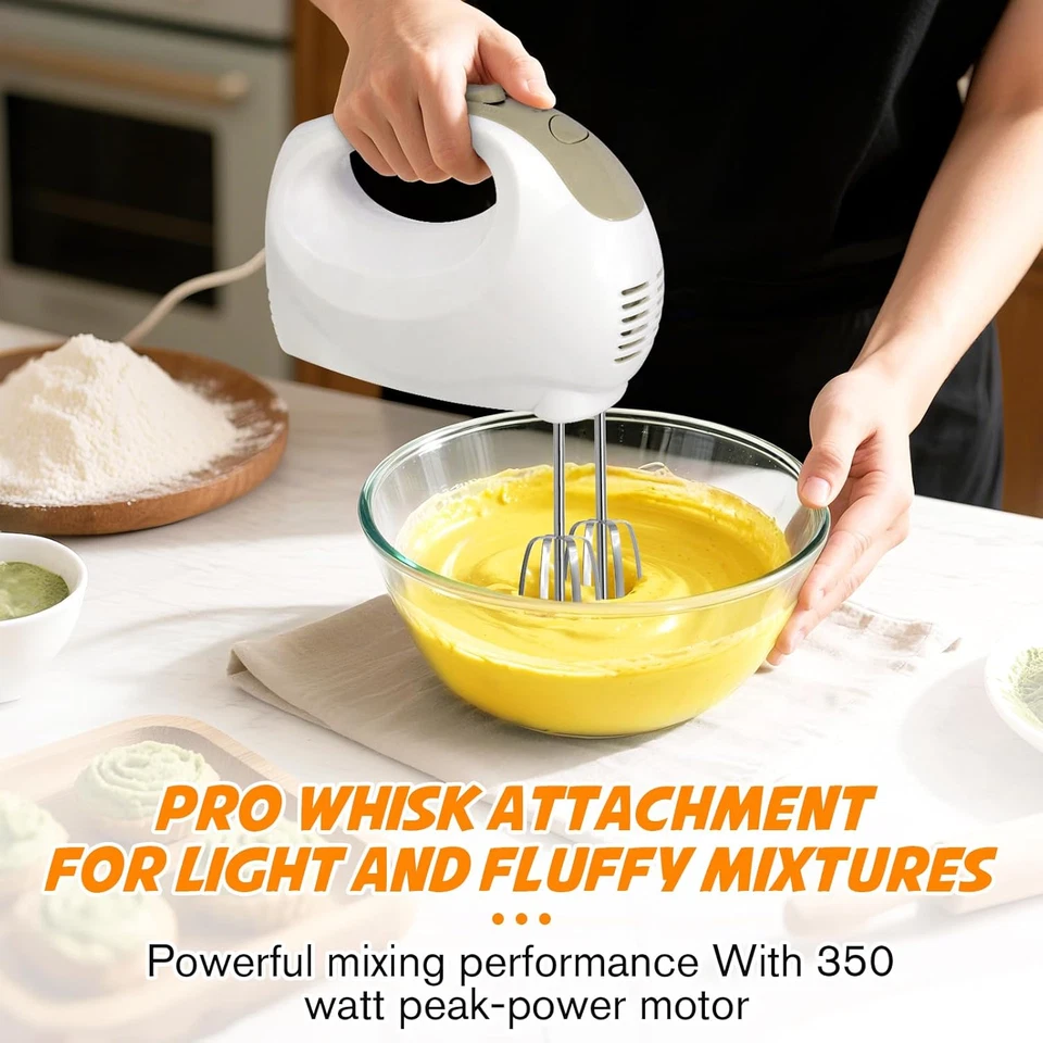 Batidora de mano eléctrica de 5 velocidades con batidor batidores tradicionales Foto 4 de 4