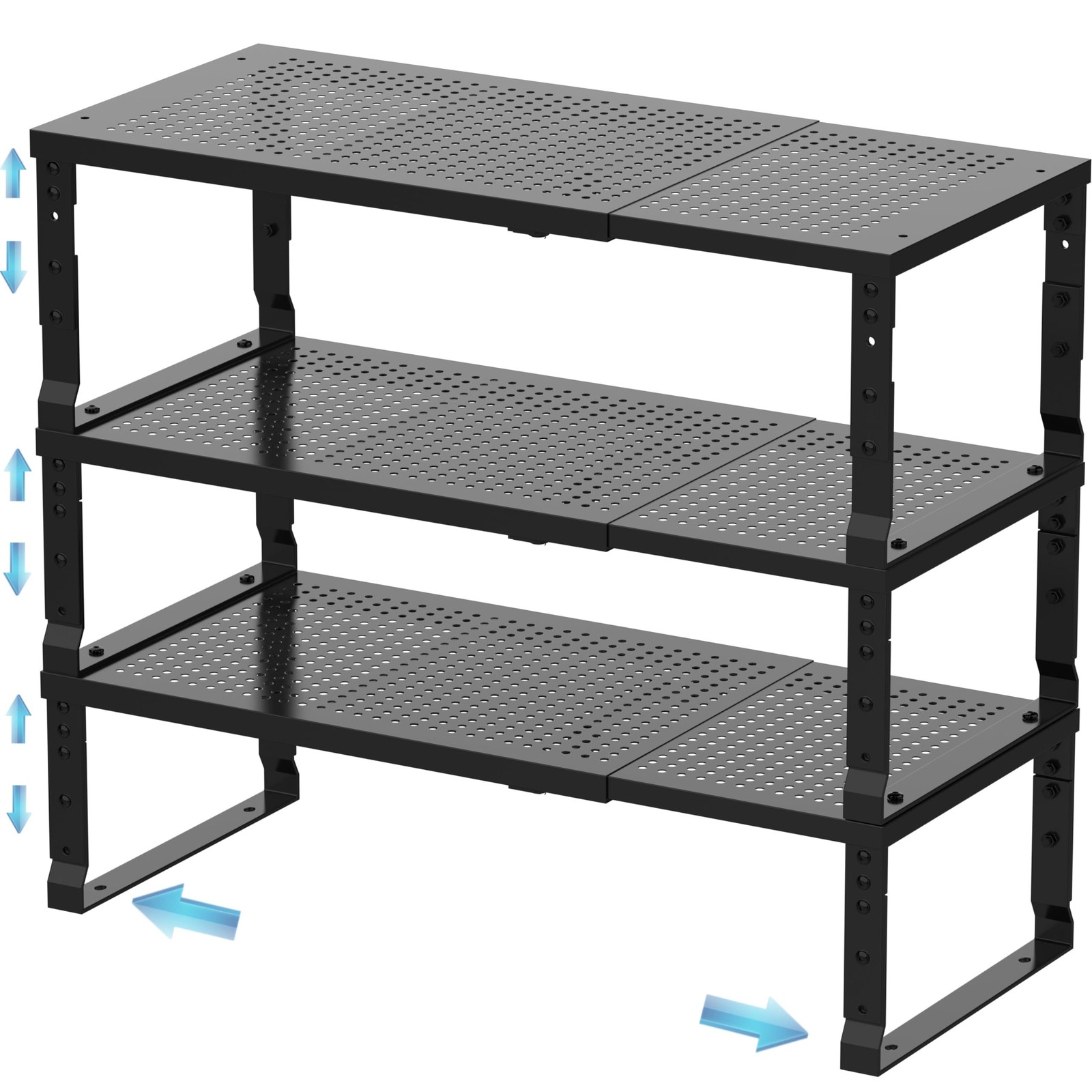 Expandable Stackable Spice Rack Cabinet Organizer Adjustable Shelves for Kitchen Storage