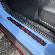 Hyundai i20N Door Sill Strip Plates (N Logo Cutout) - Deluxe Carbon Fibre Effect