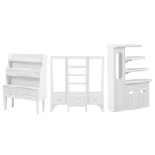 Reusable ABS Miniature White Cabinet Model for Doll House Decoration