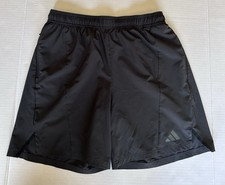 Men  s Adidas Aeroready Black Athletic Workout Shorts 7  Size Medium
