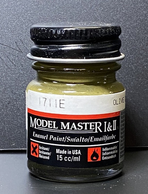 Testors Model Master Enamel 1711 Olive Drab FS34087. 1/2oz. New Old Stock