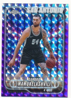 SANDO MAMUKELASHVILI 2025 TOPPS CHROME PURPLE GEOMETRIC REFRACTOR #186 #076/129