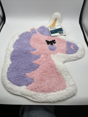 YOUR ZONE Unicorn Bath Rug Size: 19in x 22in for Girls