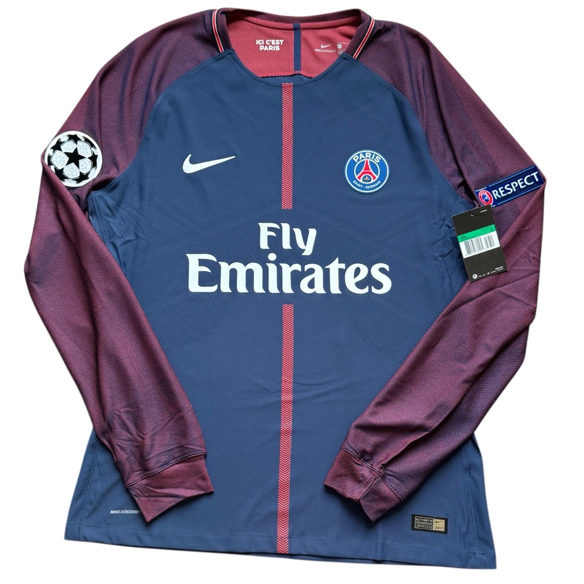 2017/18 PSG Authentic Home Jersey #10 Neymar Jr XL Long Sleeve