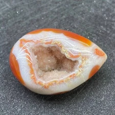 Natural Stone Colorful Red Agate Geode Egg Polished Quartz Crystal Healing Gift