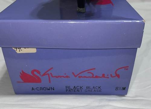 Vintage Women’s Gloria Vanderbilt Black Patent Leather Heels Shoes 8.5 M - Picture 8 of 10