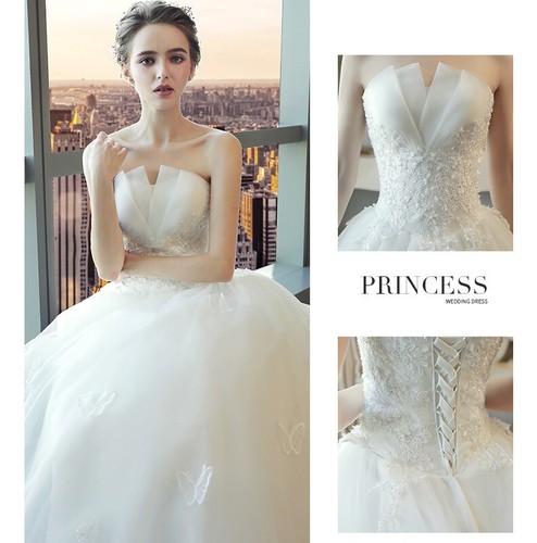 2024 Damen Braut Hochzeitskleid Braut Tube Korsett Hochzeitskleid Prinzessin Frocks - Bild 3 von 9