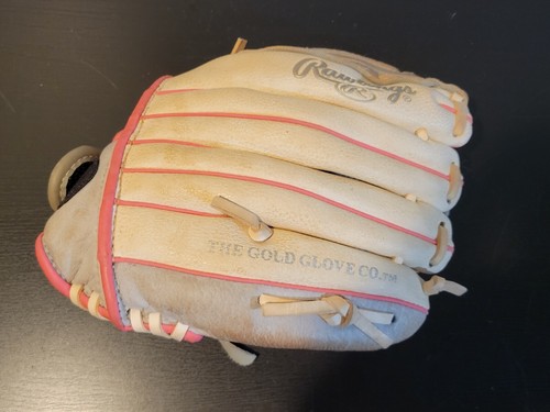 Rawlings Sure Catch 10.5-Inch Youth Girls Softball Glove (Grey/Pink) (Ages 6-8) - Picture 2 of 2