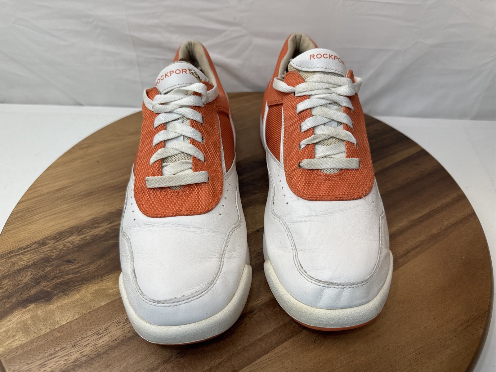 SAOLA Sneakers Rockport taglia 11 M uomo K58518 bianco pelle arancione tela scarpa casual