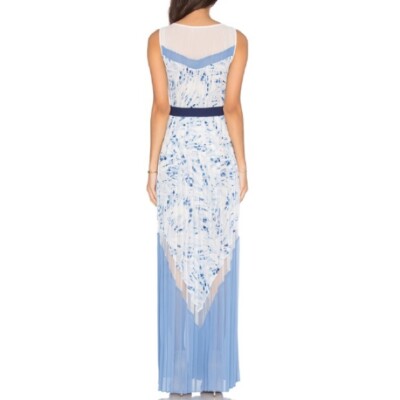 strapless open back dress Printed Pleated Dress – BCBGMAXAZRIA main image 1