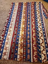 1.5 Yards Fabric Noahs Ark Animals 2 by 2 Forty Days Blue Brown Red Cotton 