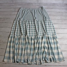 Cato Womens Tiered Gingham Peasant Maxi Skirt...