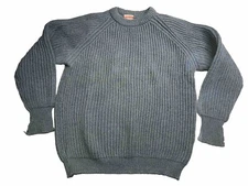 Vintage Bridgedale Jumper Mens Sz XL Blue Pure New Wool Fisherman Hunting *Flaw*