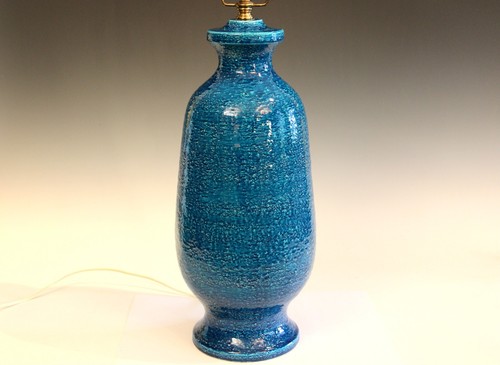 Big Bitossi Raymor Aldo Londi Vintage Italian Pottery Lamp Raymor Turquoise 30" - Picture 6 of 14