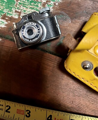 Vintage CRYSTAR Mini Camera w/Yellow Leather Case Made in Japan | eBay