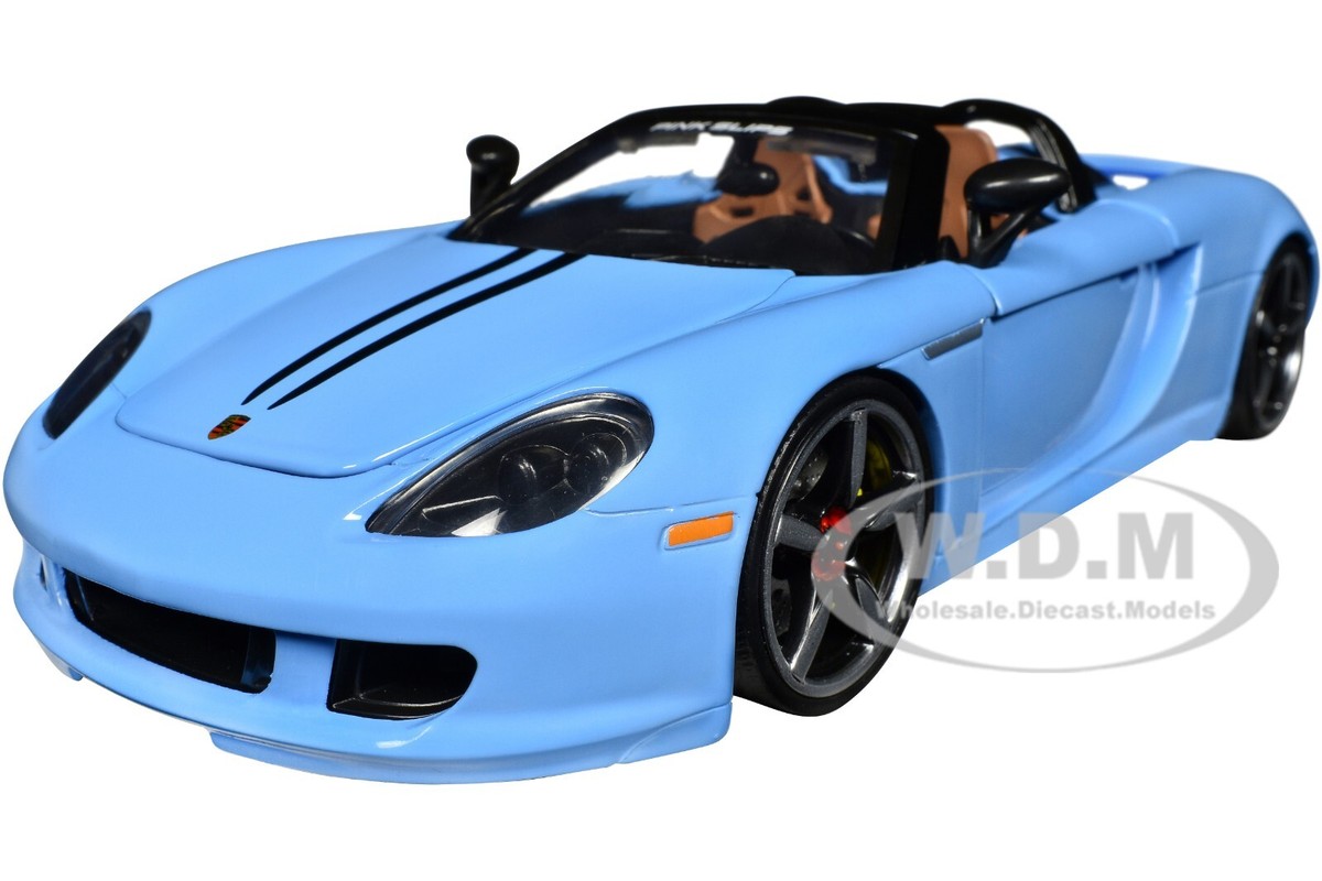 PORSCHE CARRERA GT CONVERTIBLE BLUE 1/24 DIECAST MODEL CAR BY JADA