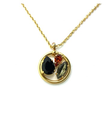 Mariana Necklace Pendant Finely Detailed Lt Smoked Topaz, Jet, & Silver Night...