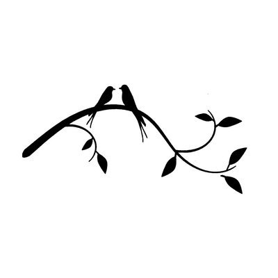 Birds on branch UNMOUNTED rubber stamp, love, spring, summer, friendship #23