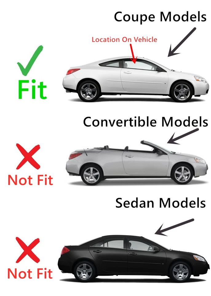 Fit 2006-2009 Pontiac G6 2-Door Coupe Passenger Right Side Door Window Glass Foto 2 de 4