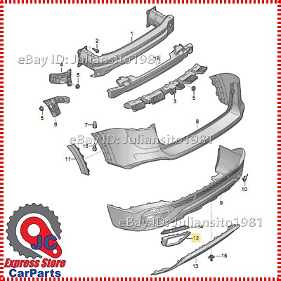 2GJ807834A 2ZZ VOLKSWAGEN GENUINE 2012 2026 TAOS REAR RIGHT STRIP
