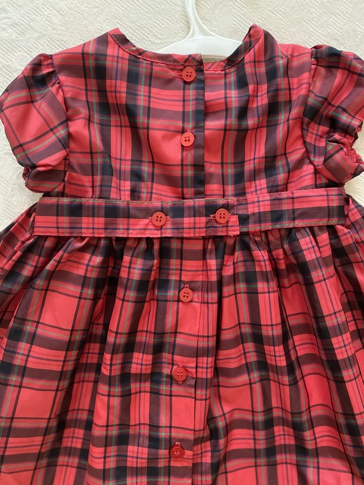 First Impressions Baby Girl Tartan Smocked Dress 18 Months - Image 3 of 4