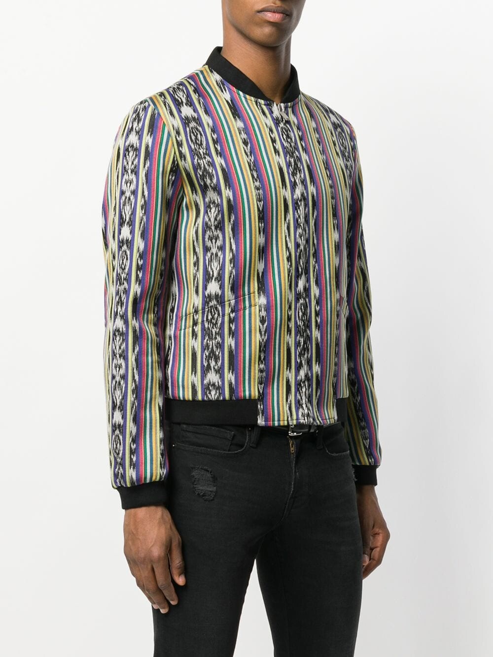 Giacca SAINT LAURENT REVERSIBILE IKAT Modello TEDDY VARSITY BOMBER IT 44