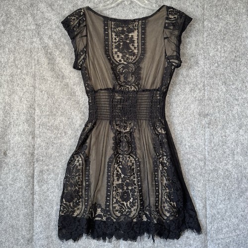 Y2K Dress Womens Medium Lace Witchy Dark Fairy Grunge Whimsigoth Empire Waist - Picture 2 of 14