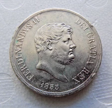  120 grain plate 1853 6th type - Ferdinand II of Bourbon 1830 - 1859 -