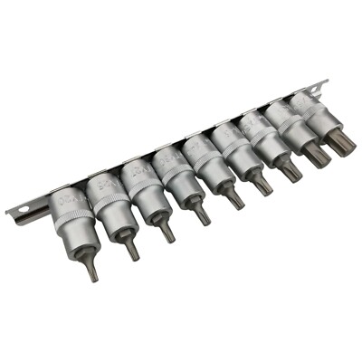 Torx T-Profil Stecknuss Steckschlüssel 9-tlg Nuss Satz T20 - T60 Für 1/2-Zoll