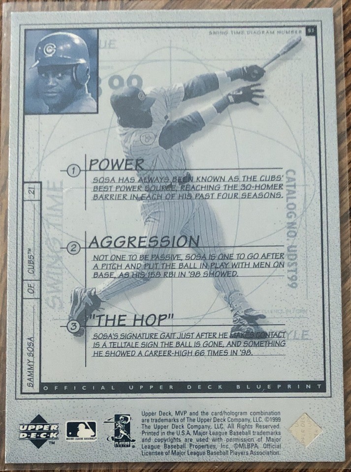 1999 UPPER DECK MVP SWING TIME SAMMY SOSA INSERT CARD CHICAGO CUBS eBay