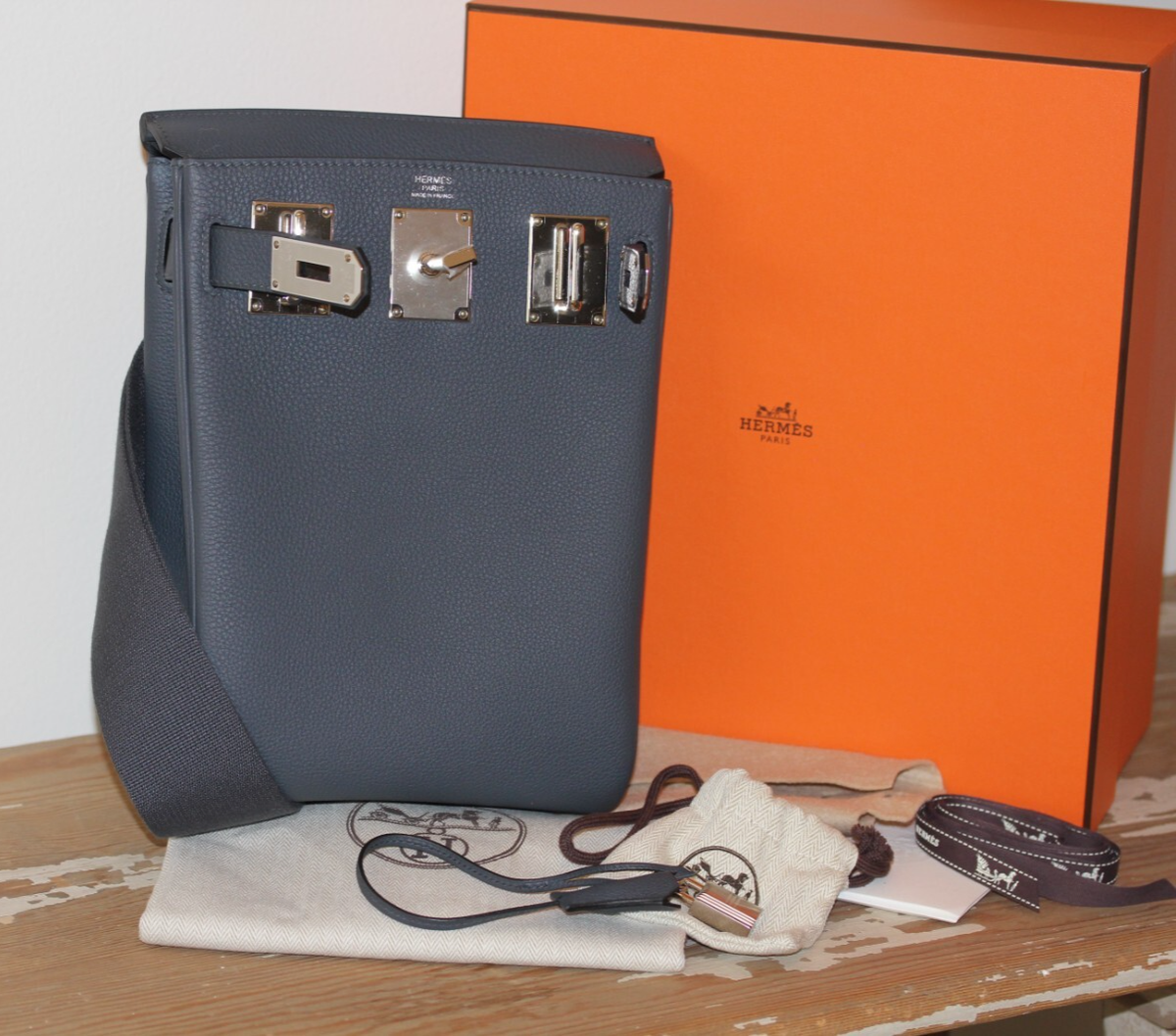 HERMES HAC A DOS PM Birkin Backpack W '24 Gris Misty Grey PHW Men