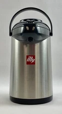 Illy Airpot Warmer Pump Top Dispenser Insulated Stainless Steel 2.2L