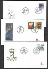 Greenland P88 3 sets 3 FDC 2002 Culture Folklore Mask Below face