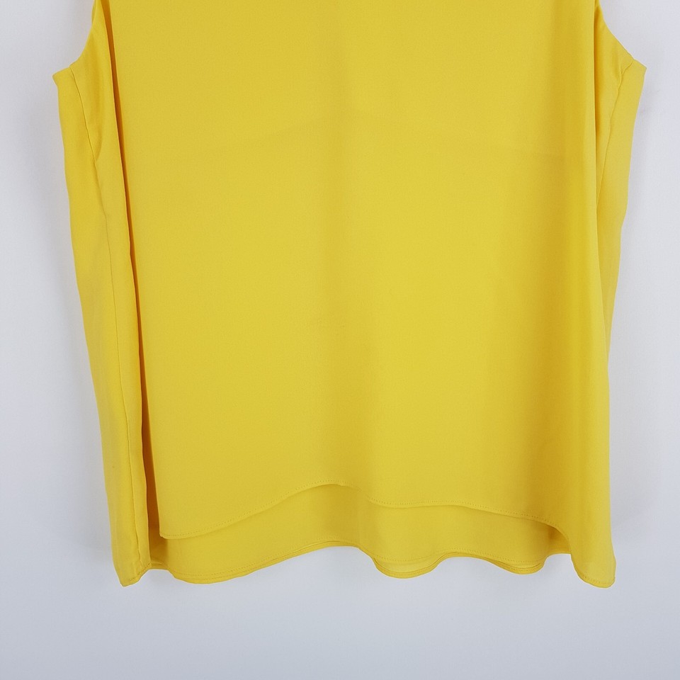Sportsgirl Womens Size 12 Yellow Curved Hem Tank Flowy Style VNeckline