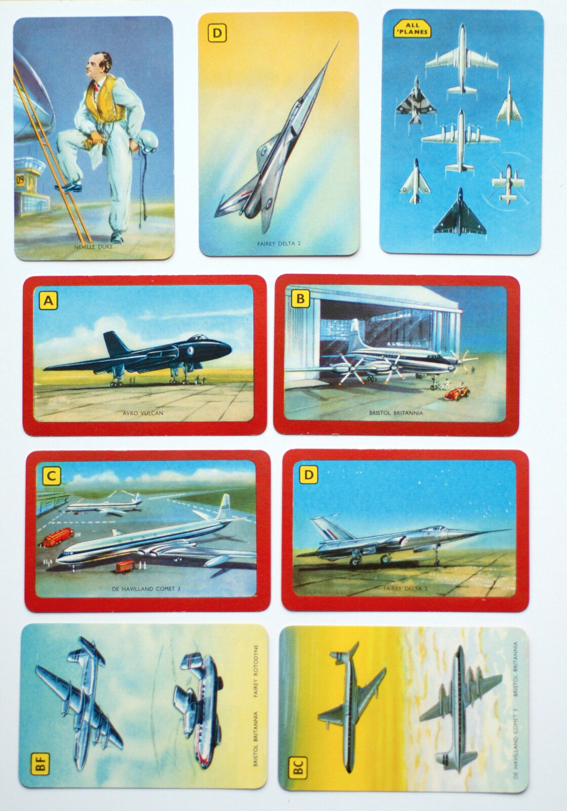 1955-NEVILLE DUKE'S 'TEST PILOT' card game. Pepys. Illust:A.B.BOWBEER
