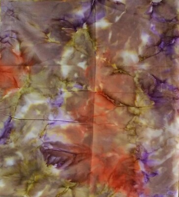 HOFFMAN BALI MOTTLES Hand Dyed Batik Fabric 100% Cotton 1 YD  PURPLE ORANGE GOLD