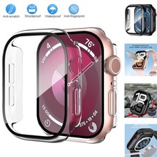 For Apple Watch Series 10 11 Case 46/42mm Tempered Glass Screen Protector Cover