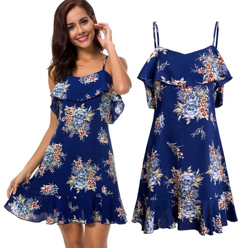 Summer Women's Casual Dress Style Short Sleeve Waist Up Large Swing Skirt Dress - Picture 13 of 213